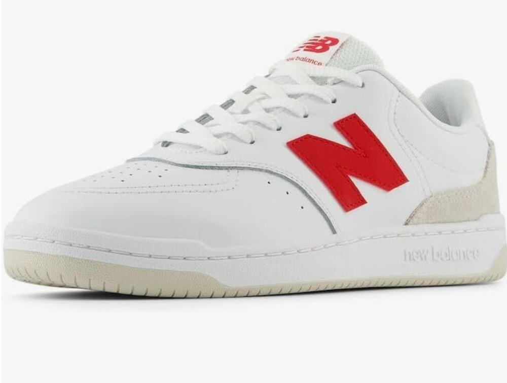 New Balance Men's BB80 V1 Sneaker, White/Team Red, 9 M